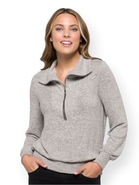 FORTUNE + IVY Elizabeth Half Zip Knit Top